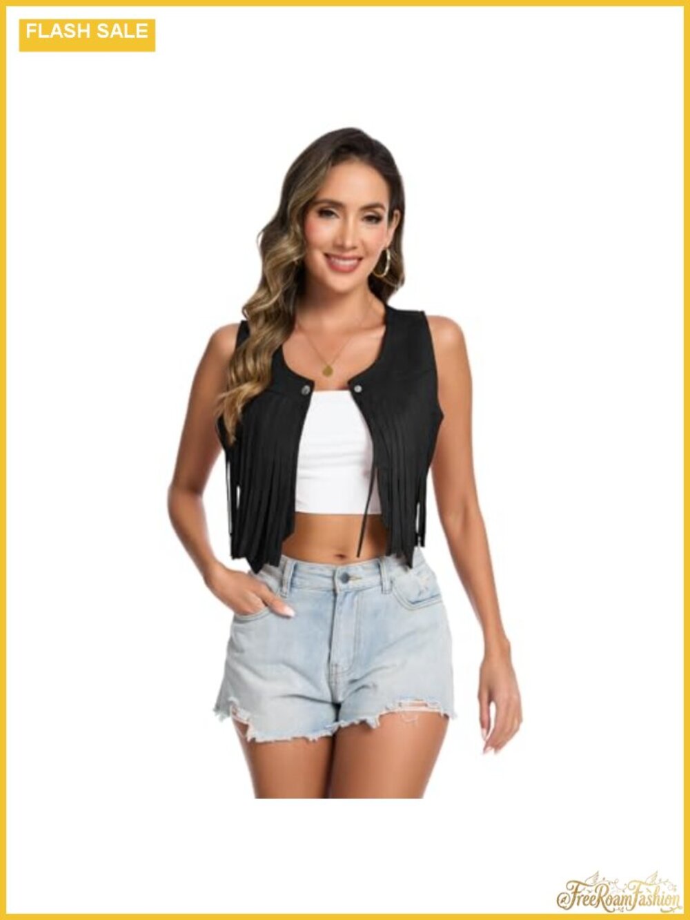 Faux Suede Fringe Vest Sleeveless Cowgirl Hippie Tassel Jacket Retro Western